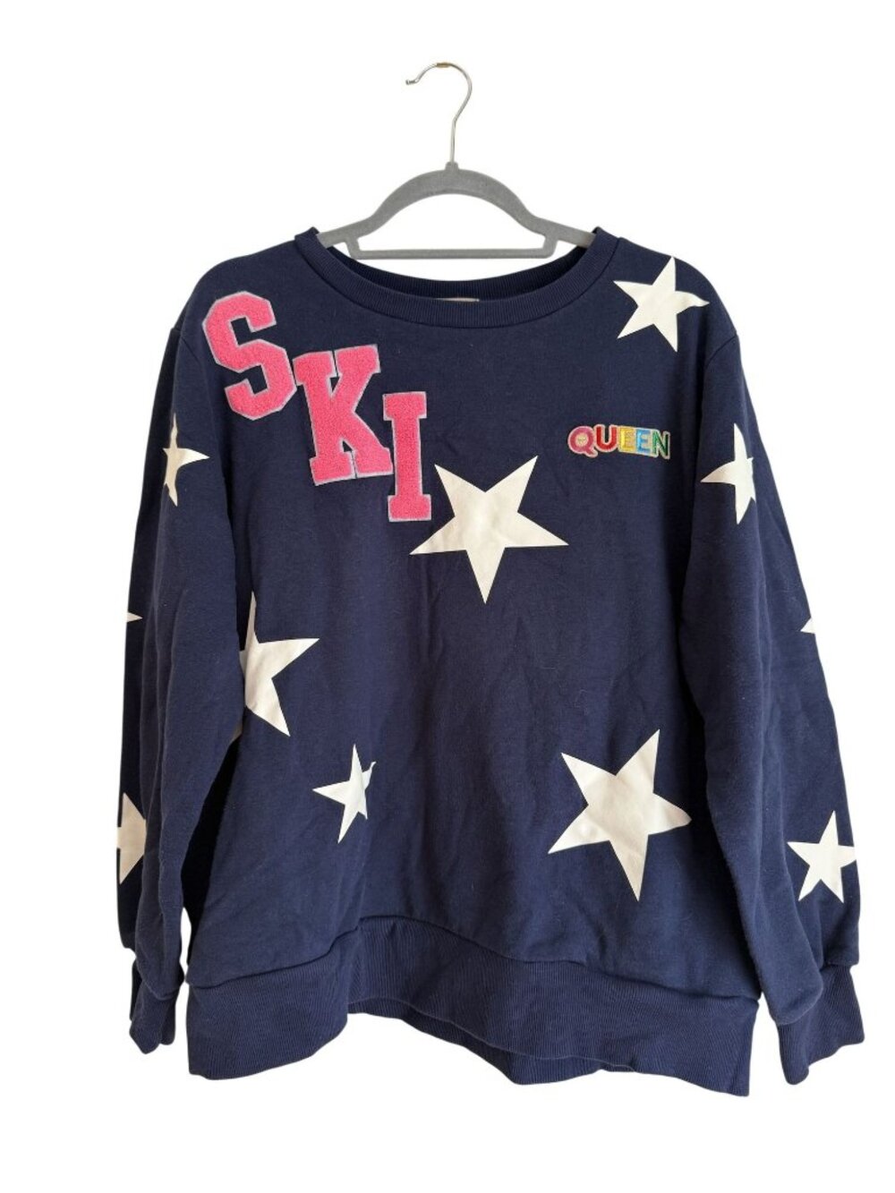 Judith March Ski Queen Sweatshirt Navy Blue Pullover Size XL $165 [jb]